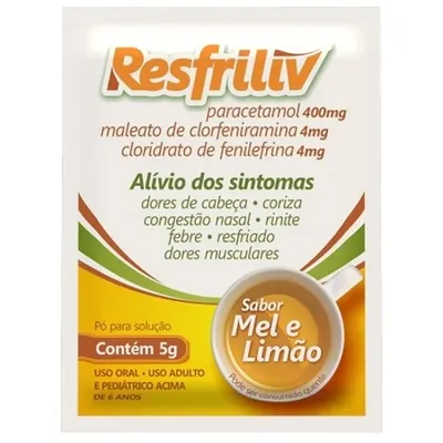 Resfriliv Chá Antigripal Sabor Mel E Limão Sache 5g